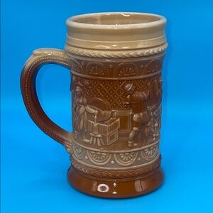 Antique Greentown Chocolate Slag Glass Mug 5”